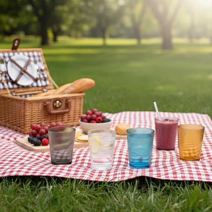 5 PCS Colored Plastic Drinking Glasses, Reusable Acrylic Drinking Cups - Image 4