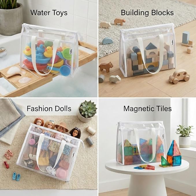 HOLAY 4 Pack Clear Toy Storage Bags - Image 3
