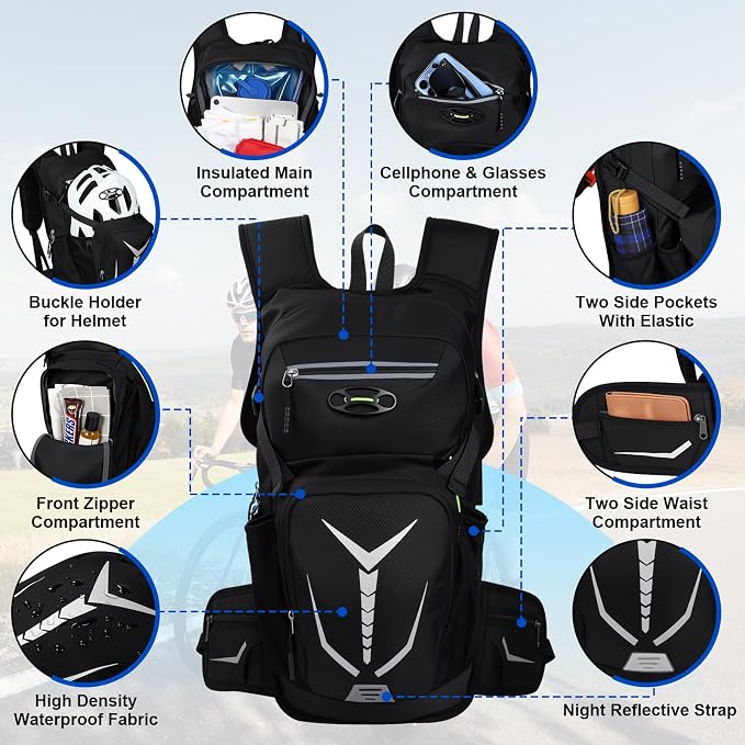 Insulated Hydration Backpack - 18L Leak-Proof Hiking Daypack - Image 2