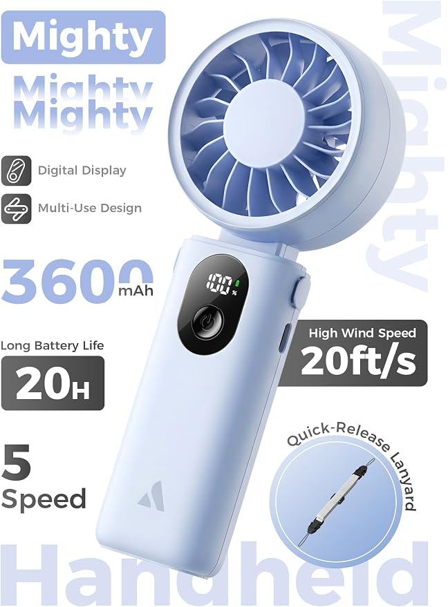 Aecooly Mighty Portable Handheld Fan | 20H Max Cooling Time | 3 Flexible Modes - Image 2