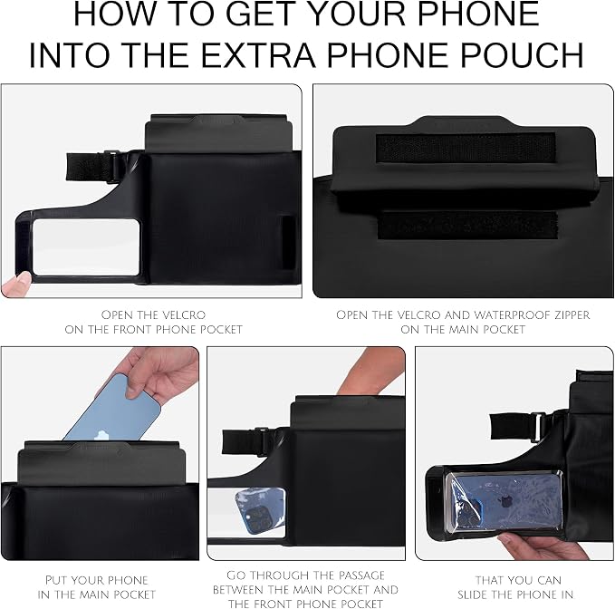 Waterproof bag Fanny Pack with Phone Case, Water proof Phone Pouch Dry Bag Keep - Image 5
