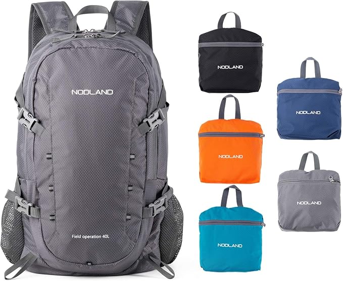 NODLAND Lightweight Backpack, Travel 40L Foldable Water-Resistant Daypack - Image 7