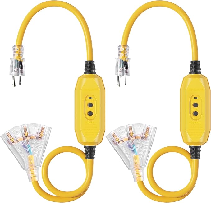 DEWENWILS 3FT GFCI Extension Cord Outdoor, 12/3 AWG SJTW Heavy Duty Power Cable by DEWENWILS