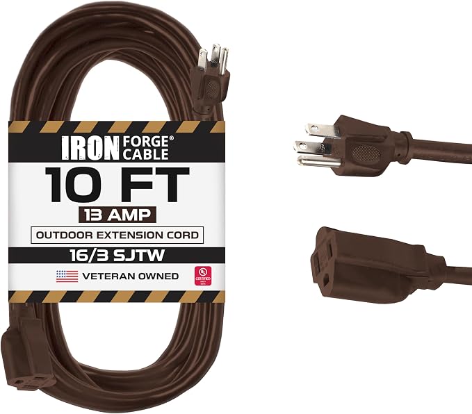 Iron Forge Cable Outdoor Brown Extension Cord 10 ft by IronForgeCable