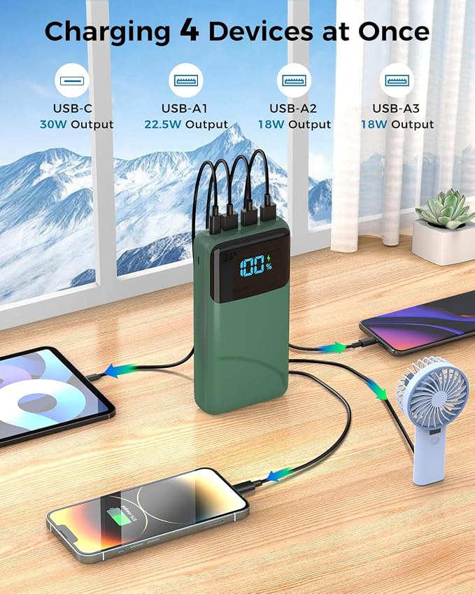 Portable Charger Power Bank 50000mAh, USB-C PD 30W Fast Charging External - Image 2