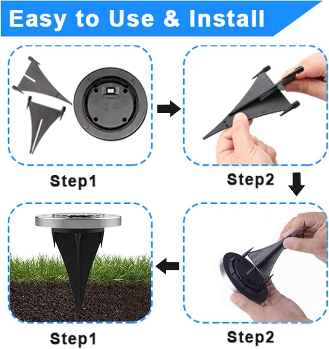 Rayolon Solar Ground Light, Waterproof Solar Garden Lights, Upgraded Outdoor - Image 5
