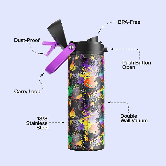 Insulated Water Bottle with Straw - Image 3