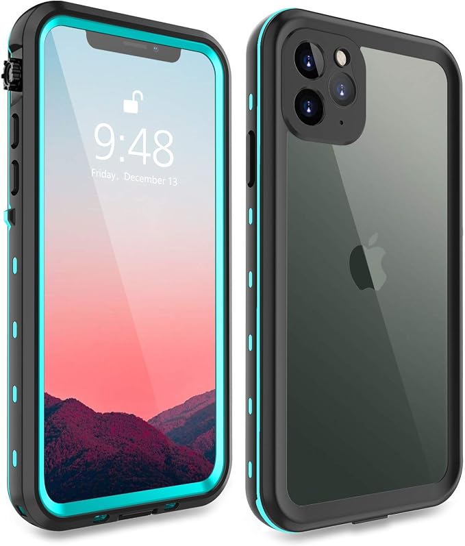 Compatible with iPhone 11 Pro Max Case, Waterproof Full Body Rugged Clear Slim by FXXXLTF