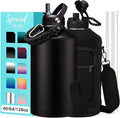 1 Gallon Insulated Water Bottle - 128oz 64oz Water Jug with Handle Paracord by VICKNIY