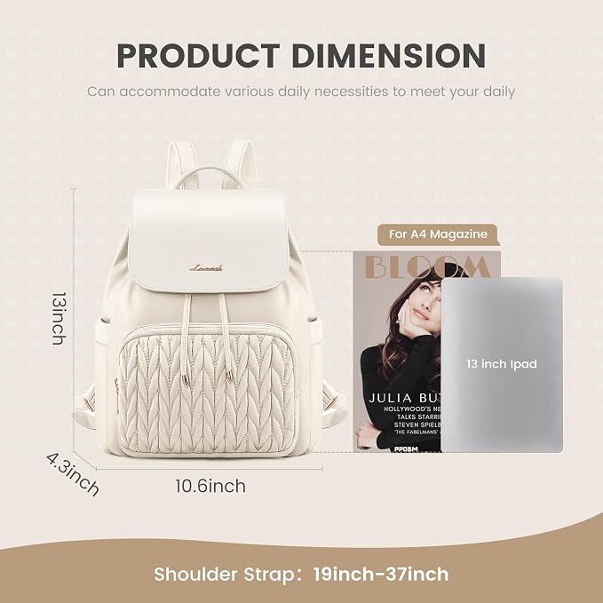 LOVEVOOK Backpack Purse for Women, Small Backpack for Women for Travel Work - Image 3