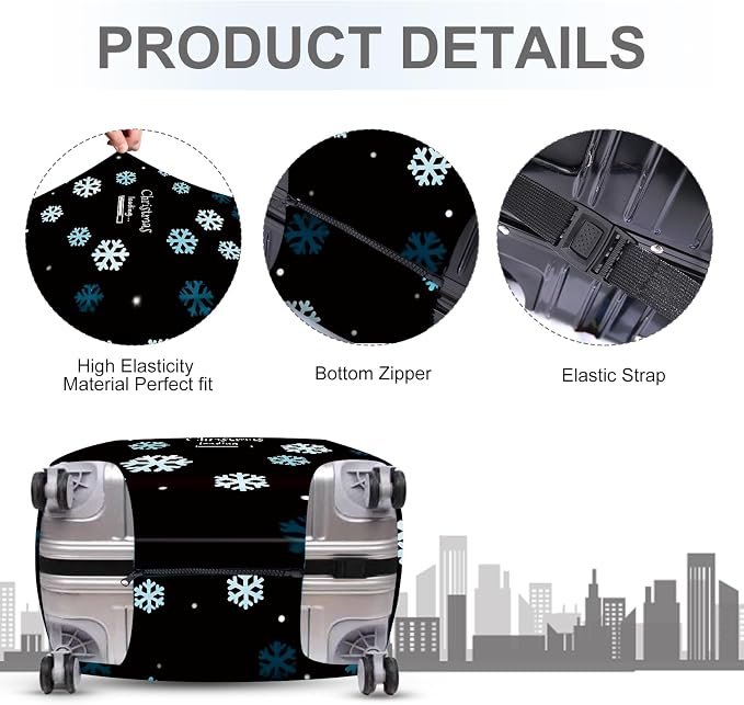 ANNA QUEEN Christmas Loading Luggage Cover, Funny Snowflake Design Suitcase - Image 4