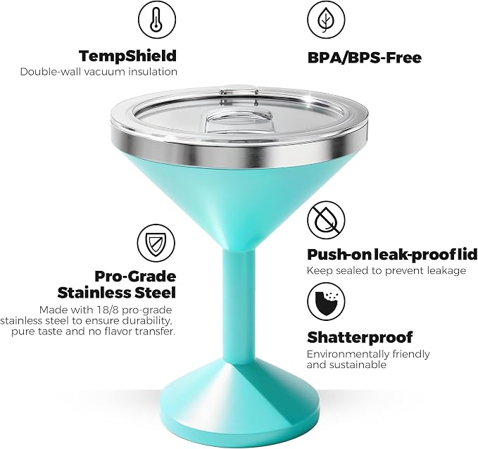 13oz Stainless Steel Martini Glass - Image 7