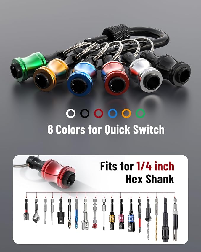 Katerk 10 pcs 1/4 inch Hex Shank Aluminum Alloy Screwdriver Bits Holder - Image 2