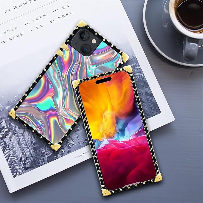 Compatible with iPhone 15 Case, Holographic Abstract Iridescent Textures Luxury - Image 6