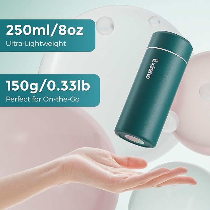 【Upgraded】Exllena Small Insulated Water Bottle 8 oz/250ml– Mini Insulated Water - Image 2