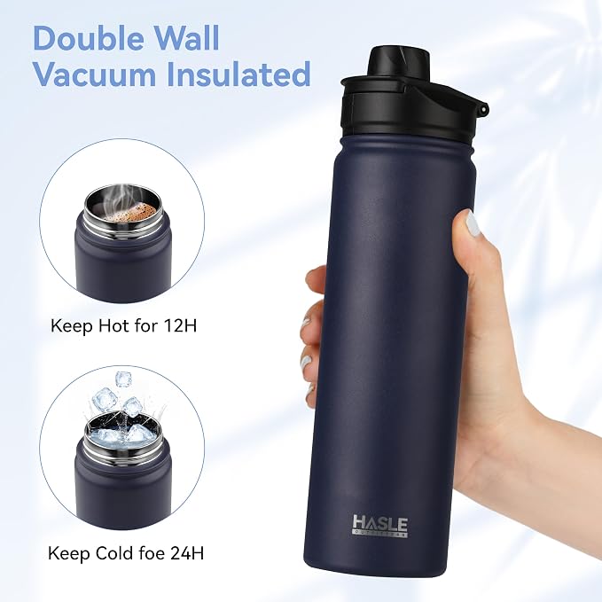 HASLE OUTFITTERS Insulated Water Bottle 22 oz Double Wall Stainless Steel Water - Image 4