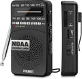 PRUNUS NOAA Weather Radio AM FM, Battery Powered Radio by AA, Transistor Radios by PRUNUS