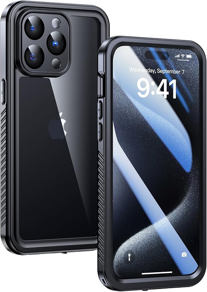 Lanhiem for iPhone 15 Pro Max Waterproof Case, Dustproof Case Built-in Screen by LanhiemHome