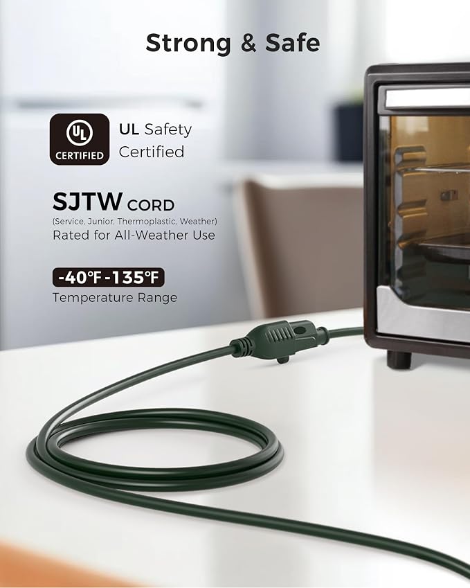 Cable Matters 2-Pack 16 AWG Heavy Duty 13A Power Extension Cord - 10ft - Image 7