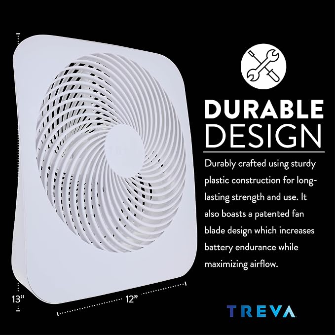 Treva 10-Inch Portable Fan, Powered by Battery and/or AC Adapter - Image 6