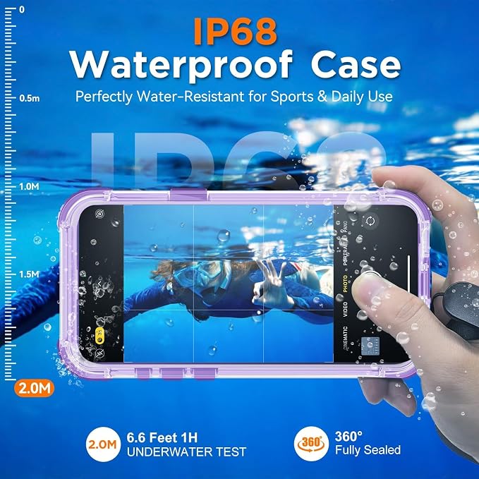 WIFORT for iPhone 15 Pro Max Waterproof Case, 360 Full Body Sealed Protection - Image 2