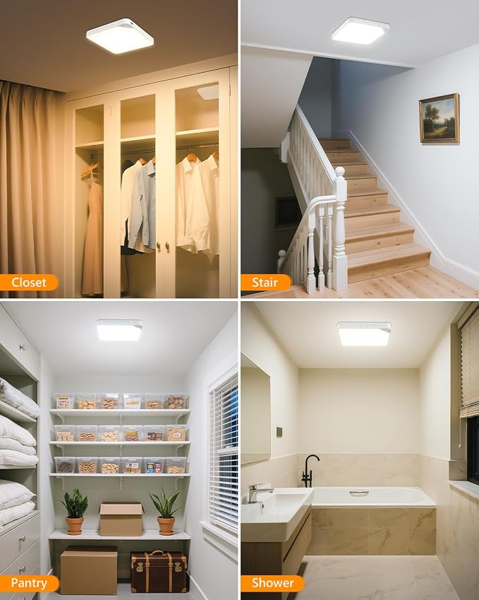 Rechargeable 8W Motion Sensor Ceiling Light Indoor, Wireless Magnetic Stick on - Image 4