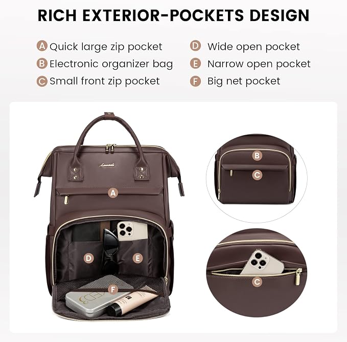 LOVEVOOK Leather Laptop Backpack - Image 3