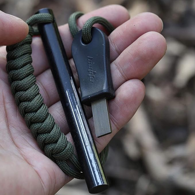 bayite 4 Inch Survival Ferrocerium Drilled Flint Fire Starter, Ferro Rod Kit - Image 3