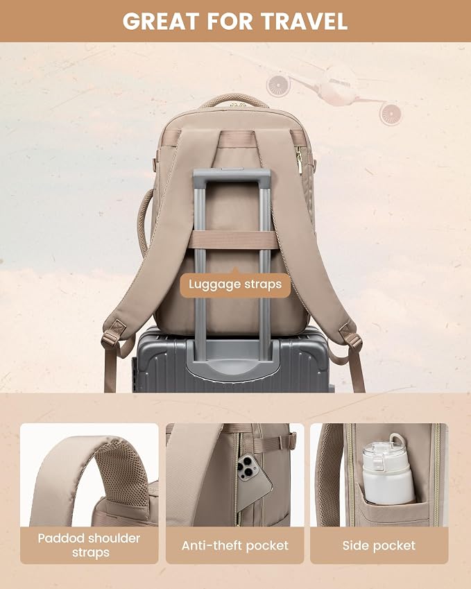 LOVEVOOK Travel Backpack Carry on Flight Approved 50L, Waterproof TSA Travel - Image 6