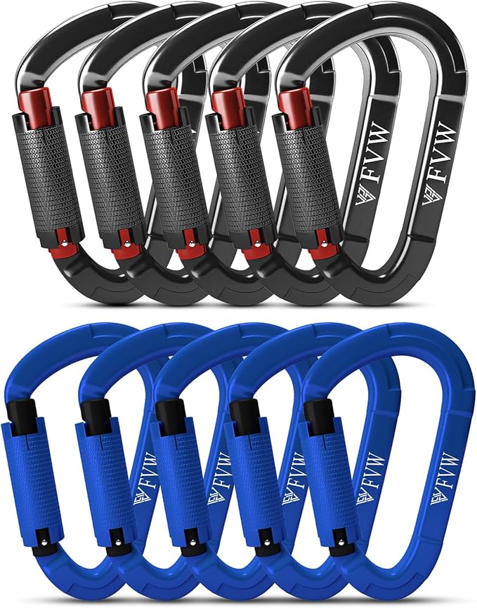 FVW Auto Locking Rock Climbing Carabiner Clips, Professional 25KN Heavy Duty by FVWELECTRICLUNCHBOX