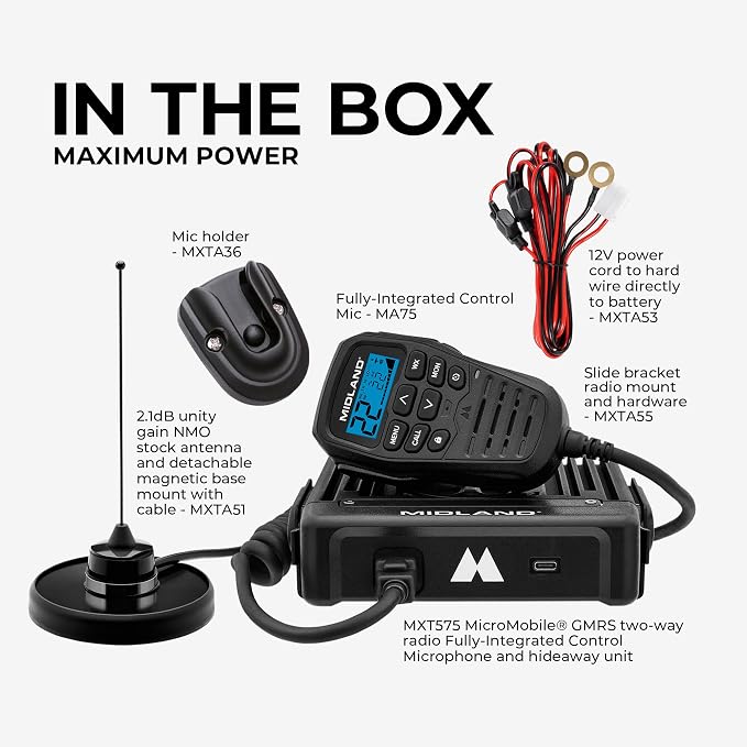 Midland MXT575 GMRS Mobile Radio, Two-Way Radio - Image 2