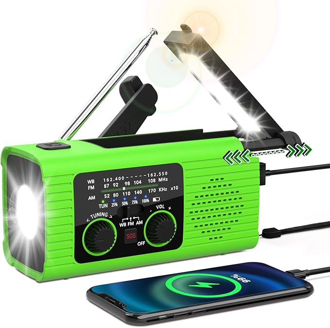 NITIGO Radios for Emergency, Reading Lamp, Flashlight, SOS Alarm, Headphone by Nitigo
