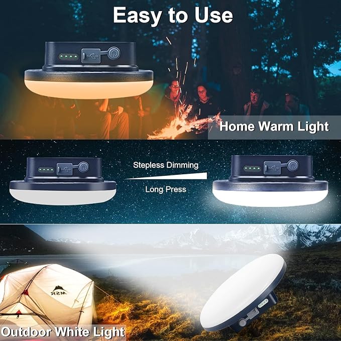 IODOO 16500mAh 3000LM 3000K 6000K Flashlight Portable LED Camping Lantern - Image 2
