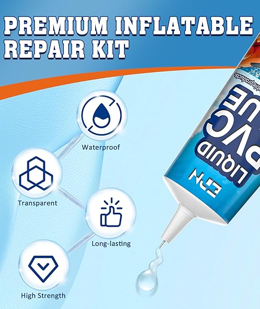 EPN Air Mattress Patch Kit, Waterproof Vinyl Pool Liner Repair Kit - Image 3