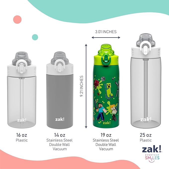 Zak Designs Minecraft Sage Kids Water Bottle - Image 10