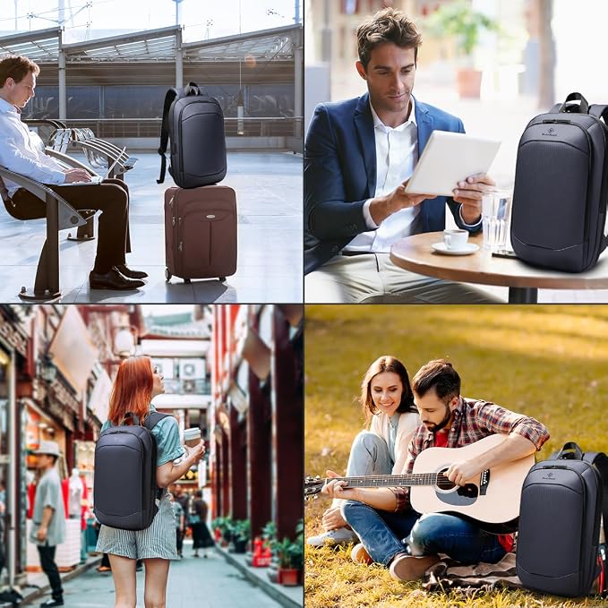 Slim Laptop Backpack for Men, Waterproof Expandable High Tech Business Work - Image 7