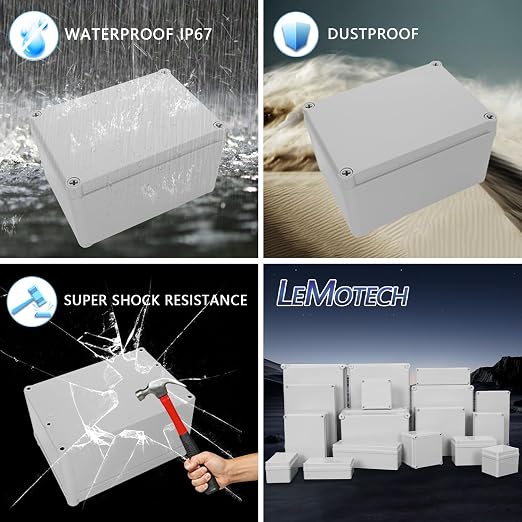 LeMotech Junction Box IP67 Waterproof Dustproof ABS Plastic Project Box - Image 8