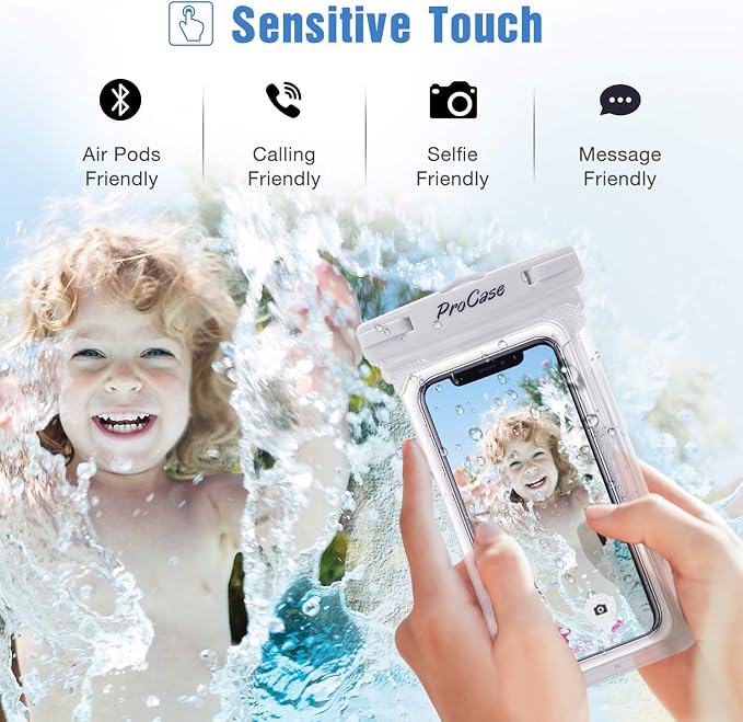 ProCase 2 Pack Waterproof Phone Pouch, Underwater Phone Case Up to 7", Dry Bag - Image 4