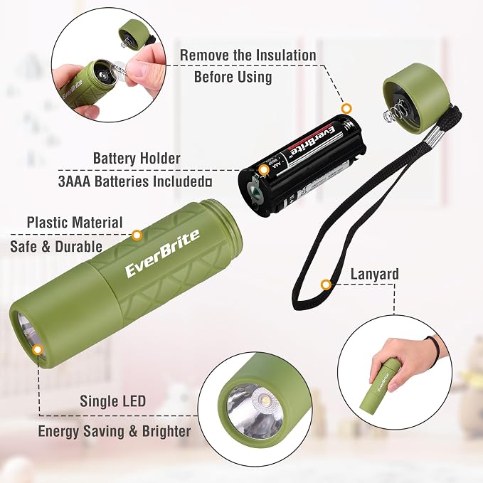 EverBrite Mini Flashlight 3-Pack, Small Flash Lights 9 AAA Batteries Included - Image 3