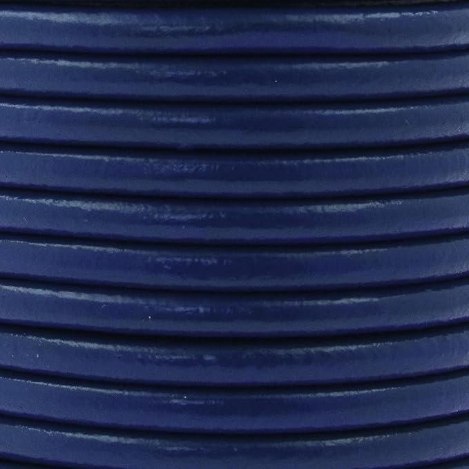 Mandala Crafts Round Genuine Navy Blue Leather Cord - Image 3