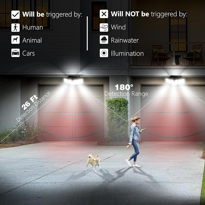 AmeriTop Solar Lights Outdoor, 2 Pack 233 LED High Brightness Cordless Solar - Image 2
