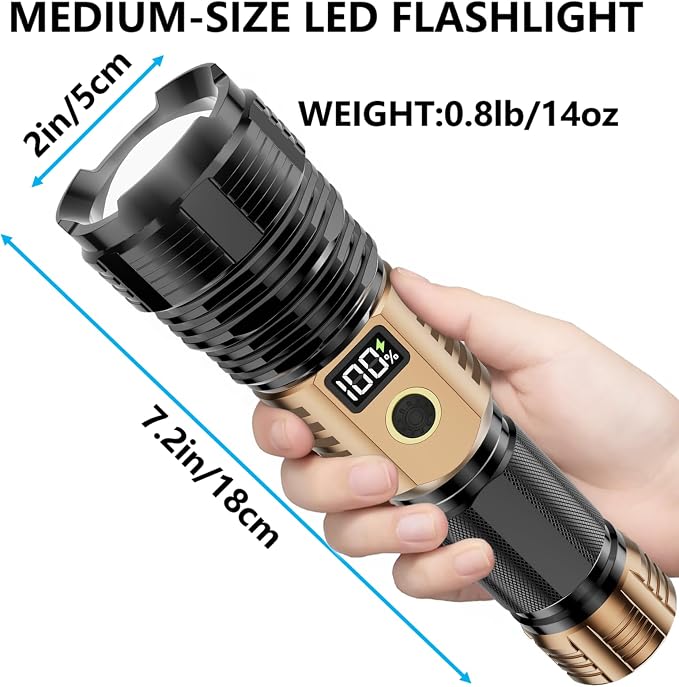 Flashlights High Lumens Rechargeable, 000LM LED Super Bright Flash Light - Image 6
