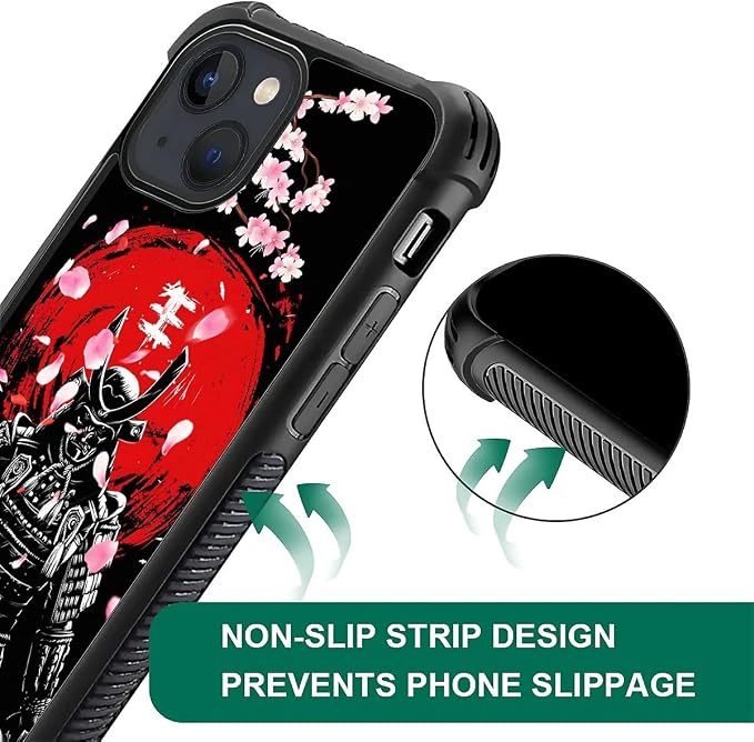 for iPhone 15 Plus Case, Sakura Japanese Samurai Pattern Graphic Design Girl - Image 3
