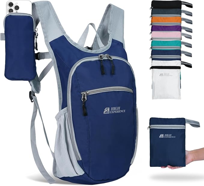 Hiking Backpack 10L/15L Small Daypack Lightweight Packable Travel Foldable by HIGHEXPERIENCE