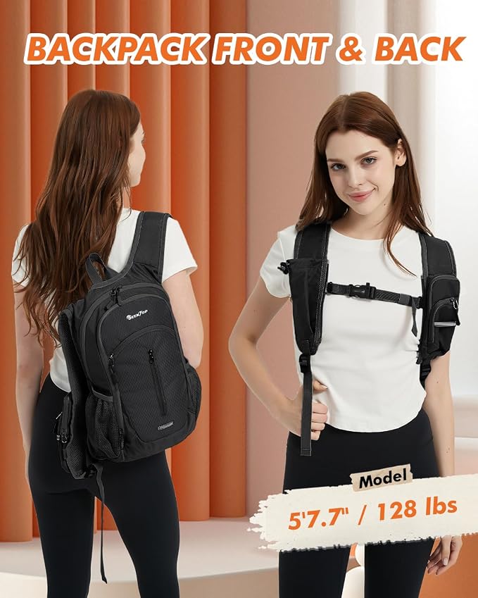 Seektop Small Hiking Backpack Expandable 12L-15L, Lightweight Packable - Image 8