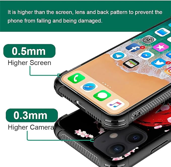 for iPhone 12 Mini Case, Sakura Japanese Samurai Pattern Graphic Design Girl - Image 6