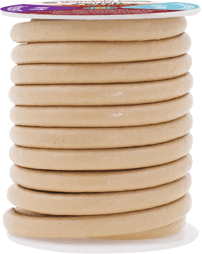 Mandala Crafts Round Genuine Beige Leather Cord - Image 2