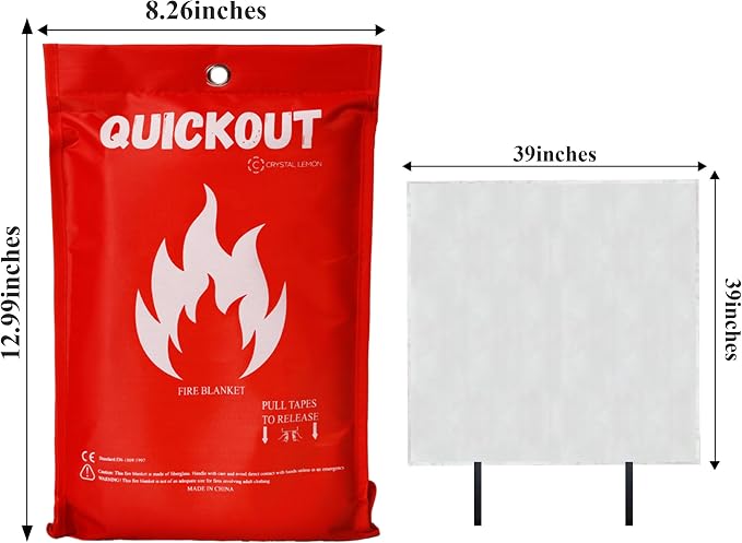 Crystal Lemon Fire Blanket 8-Pack, Home and Kitchen Fire Safety Blankets - Image 2