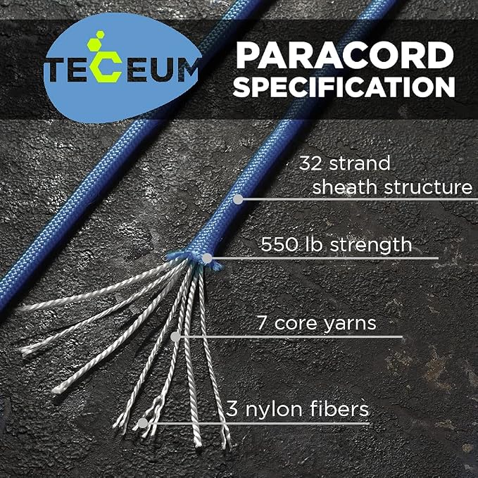 TECEUM 5/32" Paracord Rope 1000 – 1000ft / 200ft / 100ft / 50ft – Tactical - Image 2
