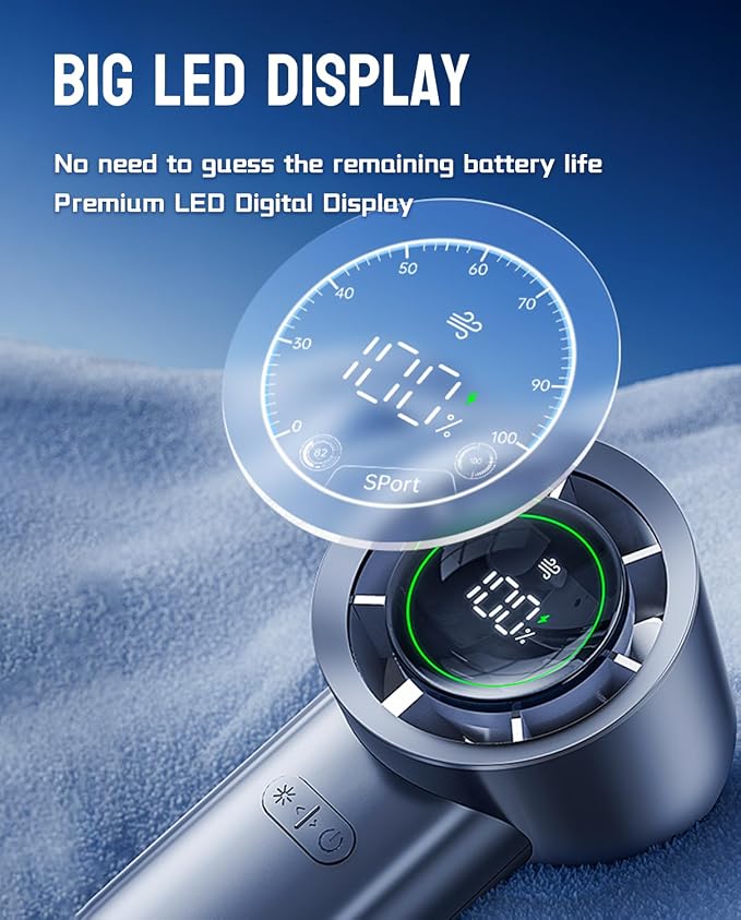MUXNW Mini Turbo Jet Fan: Portable Small Pocket Handheld Personal Rechargeable - Image 2